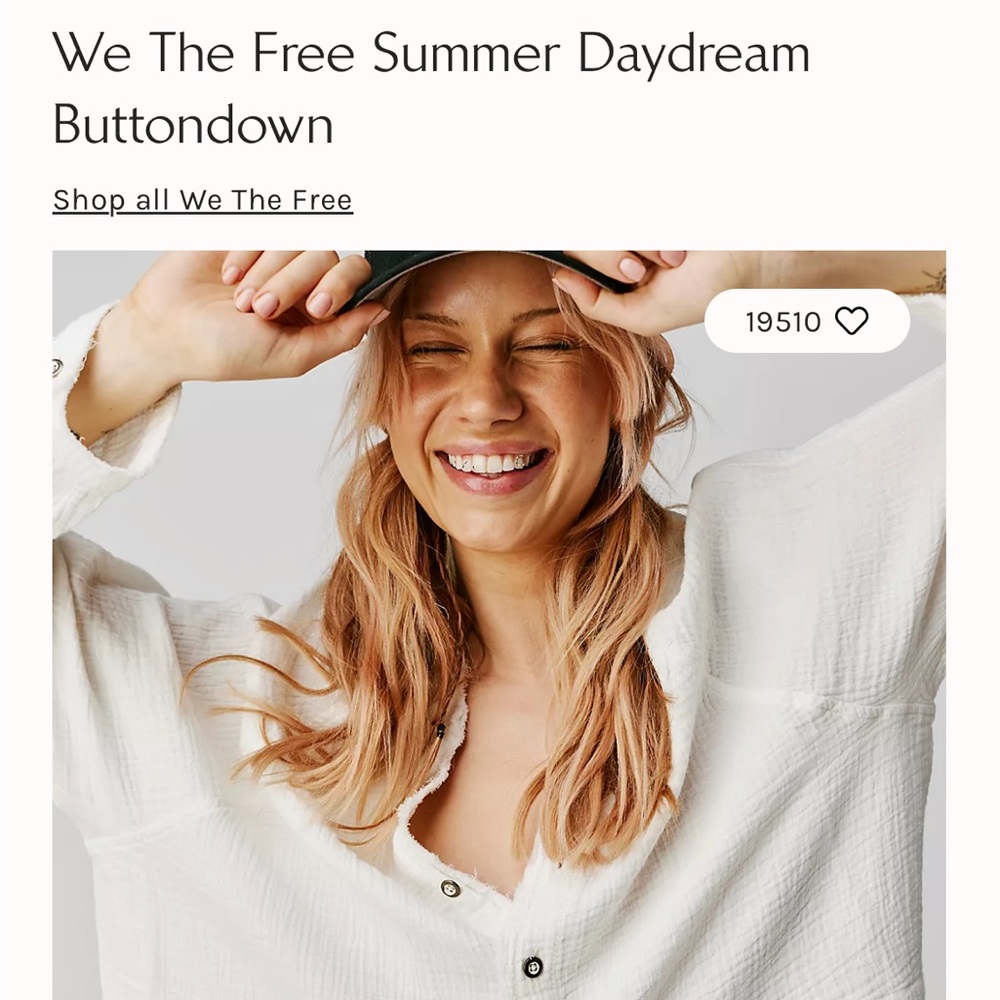 We The Free Summer Daydream Button Down Sz Large